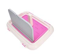 Generic Dog Toilet, Indoor Puppy Training Potty Tray with Simulated Wall for Small Dogs Under 15lbs, Absorbs 1L Urine Keeps Feet Dry, Easy Clean Plastic (Pinkish)