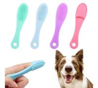 Generic Dog Toothbrush, 4 Pcs Soft Silicone Finger Toothbrush with Long Handle for Dog Cat Pet Dental Care