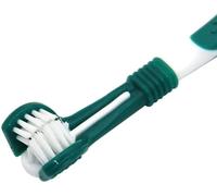 Generic Dog Toothbrush, Triple Headed, Soft Bristles, Non-Slip Handle, Suitable for Cats & Dogs, Manual Operation