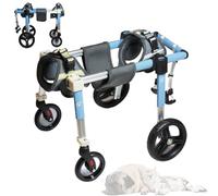 Generic Dog Wheelchair 4-Wheels for Back Legs, Adjustable Dog Carts with Walking Recover Mobility Aids, Lightweight Doggy Wheelchairs for Disabled Hind Legs, Pet Leg Brace and Hip Support(Blue,L)