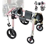 Generic Dog Wheelchair for Back Legs, Adjustable 4-Wheels Dog Carts with Walking Recover Mobility Aids, LightWeight Doggy Wheelchairs for Injured, Disabled, Paralysis, Pet Leg Brace and Hip Support(Pi