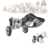 Generic Dog Wheelchair for Back Legs, Adjustable Dog Carts with 2/4-Wheels, Lightweight Disabled Doggie Assisted Walker, Back Limb Walking Mobility Aids for Pet Leg Brace Support(Black(a),XS)