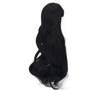 Generic Doll Curly Wig Soft Hair for Children 21-24cm Dolls High Temperature Resistant Fiber Long Hair 8 to 9inch (Black)