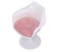 Generic Doll House ABS White Pink Rotatable Chair for 1:6 Dollhouse, Romantic Miniature Office Chair for Doll House Furniture Decoration (With Armrest)