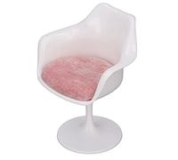 Generic Doll House ABS White Pink Rotatable Office Chair for 1:6 Miniature Doll House, Romantic and Realistic Furniture for Dollhouse Enthusiasts (With Armrest)