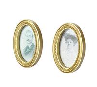 Generic Doll House Miniature Oval Frame Picture Set 2 Pieces Beautiful Medieval European Style Wall Decoration for 1:12 Scale Dollhouse Plastic 3.8x2.7x0.6cm