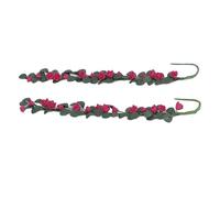 Generic Doll House Rose Vine Decorative Ornament 2pcs Miniature Swing for DIY Home Decor Iron Clay 20cm (Wine Red)