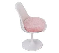 Generic Doll House Rotatable Office Chair Charming ABS White Pink 1:6 Furniture for Dollhouse (Without Armrest)