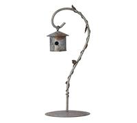 Generic Dollhouse Bird Shed Model with Exquisite Workmanship for Miniature Home Decoration Aluminum 6.3x6.3x15cm