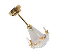 Generic Dollhouse Chandelier, Dollhouse Accessories Lights For Ceiling Lamp with 5 LED Candle Mini Crystal Chandelier Hanging Light 1/12 Scaled Vivid Decorative For
