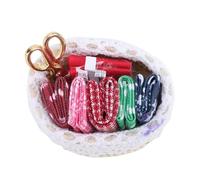 Generic Dollhouse Decoration Sewing Basket Unique Accessory for Creative Imaginative Play Tiny Dollhouse Scene