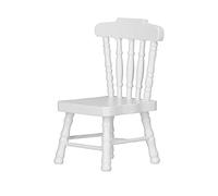 Generic Dollhouse Furniture, Birch Dollhouse Chair, Collectors Accessories for 1:12 Miniature to Create a Beautiful Life Scene (White simple car wooden chair)