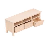 Generic Dollhouse Furniture, Exquisite Vivid Miniature TV Cabinet Simulation with Drawers for Small Living Scenes (Plain Model)
