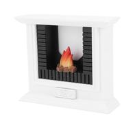 Generic Dollhouse Mini White Fireplace Miniature Winter Decor Set Collectors Delight Birch Wood Resin Ideal for Hobbyists 10.5 X 9 X 3cm