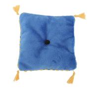 Generic Dollhouse Miniature Light Luxury Velvet Pillow Cushion for DIY Decor 3.7x3.7" Doll Bedroom (Blue)
