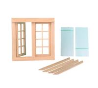 Generic Dollhouse Window in 1:12 Scale, 16 Grilles, Double Door, Empty Parts for The