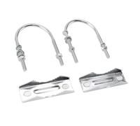 Generic Double Antenna Mast Clamp Strong Iron V Jaw Block U Bolts Mount for Outdoor Antenna, Heavy Duty Bracket Kit for WiFi TV Flag Post, Iron (Type 1)