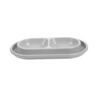 Generic Double Cat Food Water Bowls, Plastic Ants Proof Double Feeder Water Dispenser Bowls for Kittens Cats Small Medium Dogs Puppy Uses Grey