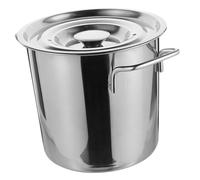 Generic Double Ear Soup Bucket with Lid Roasting Pan Large Stock Pot with Lid Canning Supplies Hot Pot Cooker Boiling Made Containers for Food Seafood Cooking Boiler Stainless Steel Silver