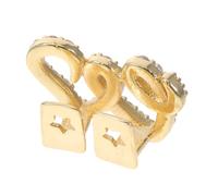 Generic Double Heart Copper Grill with Zirconia Accents Stylish Grill for Women Comfortable Fake for Parties and Daily Wear Glamorous Jewelry