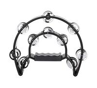 Generic Double Jingles Tambourine for Percussion Musical Instrument, Coordination Exercise Handbell Tambourine for Kids, Plastic for Family Gatherings, Various Colors Available (Black)