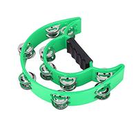Generic Double Jingles Tambourine for Percussion Musical Instrument, Coordination Exercise Handbell Tambourine for Kids, Plastic for Family Gatherings, Various Colors Available (Green)