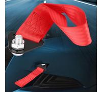 Generic Double Stitched Nylon Tow Strap for Extreme Racing Car Towing, Supports Up to 10,000 Lbs, Solid Steel Mounting Bracket, Universal Design, for Racing Car Owners (Red)