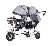 Generic Double Stroller Lightweight Baby Carriage with Canopy | Tandem Strollers Portable Twin Tricycle Carbon Steel Frame Double Pushchair