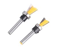 Generic Dovetail Router Bit, Router Bit Set 1/4 Shank with Bearing 2Pcs/Set Dovetail Joint Woodworking Milling Cutter 1/4in Shank for Craftsman Woodworking