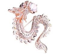 Generic Dragon Brooch Pin Vintage Crystal Rhinestone Lapel Pin Chinese Zodiac Animal Brooch for Women Holiday Accessories 2024 Year of the Dragon