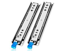 Generic Drawer Slides 1 Pair Locking Rail Tool Box Glides 250lbs Load Capacity Side Mount Ball Bearing Runners 10 22 28 34 46 50 54 58 60 Inch 3-Fold Full Extension(400mm/16inch)