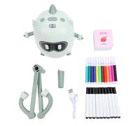 Generic Drawing Robot for Kids, Interactive Dinosaur Shape Educational Drawing Machine Painting Robot Toy with 100 Pcs Cards 12 Color Pens for Girls Boys