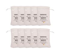 Generic Drawstring Bags 10Pcs White Fabric 13X18Cm for Bachelor Party Wedding Hangover Detox Kit Favor Pouches