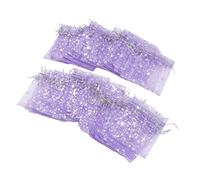 Generic Drawstring Sheer Mesh Bag Star Pattern Exquisite Transparent Gift Bags for Weddings and Parties 50PCS (Purple)