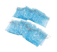 Generic Drawstring Sheer Mesh Bag Star Pattern Exquisite Transparent Gift Bags for Weddings and Parties 50PCS (Light Blue)