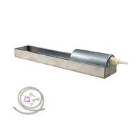 Generic Drinking Trough Automatic Waterer Bowl Feeder Reservoir Dispenser With Float Leveler Stainless Steel With Hose suitable for backyard coops range, 60cm, Without Feeding Cover