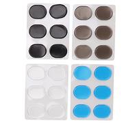 Generic Drum Dampener Quiet Silicone Control Pads for Drum Set, 4 Sets Sound Dampening Pad for Practice, Transparent/Coffee/Blue/Black
