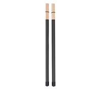 Generic Drum Mallet and Brush Duo 2Pcs Comfortable Bamboo Accessories for Drummers and Beginners (Black)