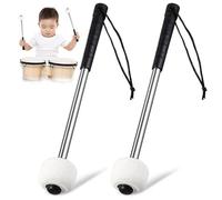 Generic Drum Mallets Easy to Hold and Use and Wool Felt Head with Stainless Steel Handle 2 Pcs Lightweight Percussion Sticks and Beginner Drummers, Suitable for School Bag or Bag