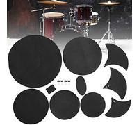 Generic Drum Practice Pad 14 Pcs Flexible EBR Mute Pad Set for Drum Learners Including Multiple Shapes for Home Use