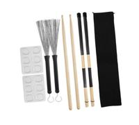 Generic Drum Stick Set,Drum Wire Brush with Storage Bag Sturdy Drummer Practice Drum Rods Brush Drum Dampeners for Folk Songs Drums