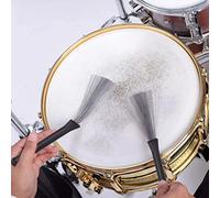 Generic Drumstick Brushes Set Flexible Adjustment Stainless Steel Drum Wire Brushes for Natural Sound Ideal for Youth Rock Bands Metal Red Black 4 Pieces