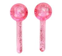 Generic Dual Action Facial Ice Globes 2pcs for Holistic Wellness Large Size Shimmery Pink
