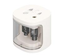 Generic Dual Hole Electric Pencil Sharpener, Battery Operated with Stainless Steel Blades and Transparent Shavings Container, for 6-8mm and 8-12mm Pencils Students Artists Teachers