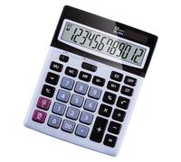 Generic Dual Power Electronic Calculator, Solar Powered Desktop Calculator with 12 Digit Large Screen Display, for Financial Professionals Teachers Students Accountants (Silver)