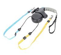 Generic Dual Retractable Dog Leash Double Section Traction Rope Flexible Pet Leash for Walking Two Dogs, Ergonomic Design Handle (Black)