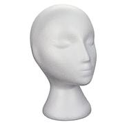 Generic Dummy Model Female Wig Display Foam Hat Stand Glasses Head Styrofoam Mannequin Other Straight Hair Shampoo (White, One Size)