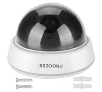 Generic Dummy Surveillance Camera White Dome Durable ABS Plastic with Flashing Red LED Light for Home and Office Security 12.5cm Diameter