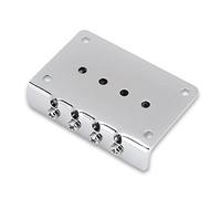 Generic Durable 4-String Guitar Bridge Adjustable Replacement for Cigar Box Electric Guitars, Electric Bass & Ukulele - Zinc Alloy, Gold/Silver/Black (Silver)