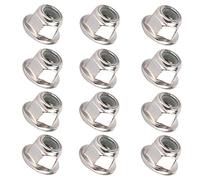 Generic Durable 4mm Lock Nut 12PCS Kit, Lightweight Corrosion Resistant RC Car Non-Slip Nut for Axial SCX10, High Strength Silver Black 0.16 Inch Hole Compatible with 1/10 RC Car (Silver)